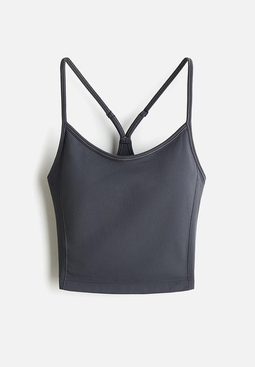 H&M - Seamless sports top with drymove - dark grey