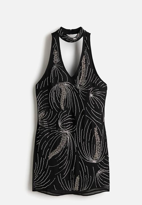 H&M - Embellished halterneck dress - black