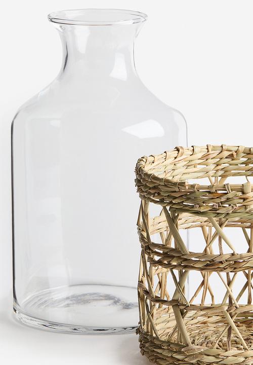 H&M - Seagrass-cage glass carafe - transparent/beige