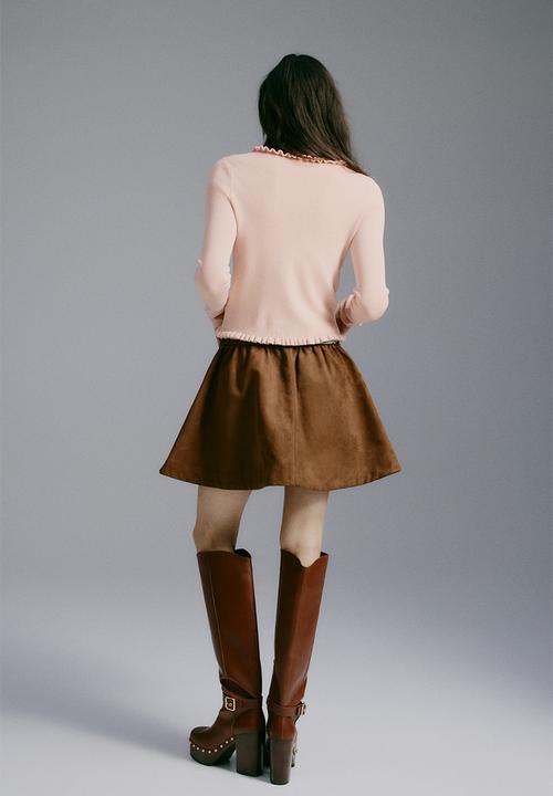 H&M - Frill-trimmed cardigan - peach pink