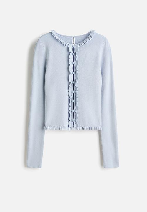 H&M - Frill-trimmed cardigan - light blue