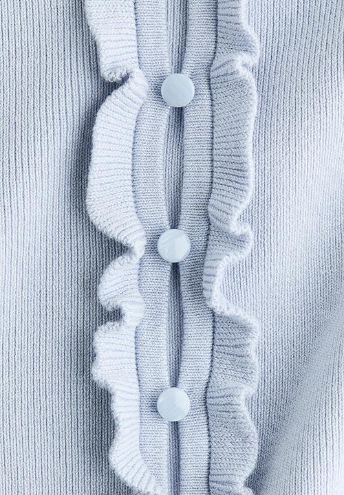 H&M - Frill-trimmed cardigan - light blue