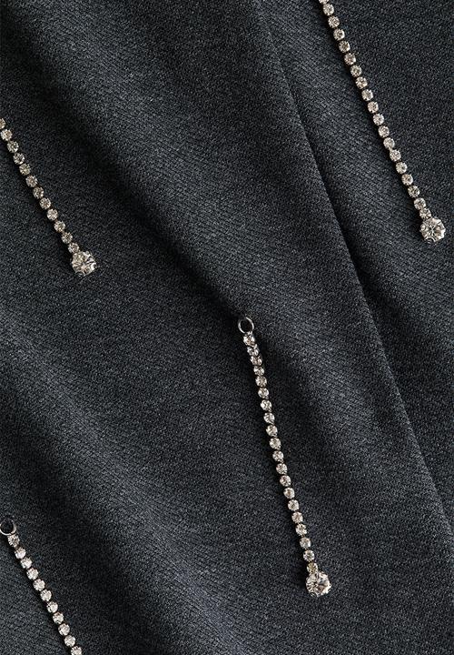 H&M - Rhinestone-embellished dress - dark grey marl
