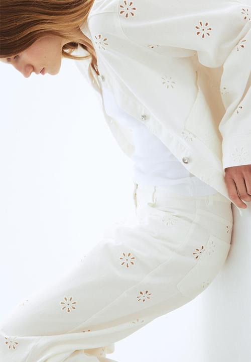 H&M - Broderie anglaise twill jacket - white