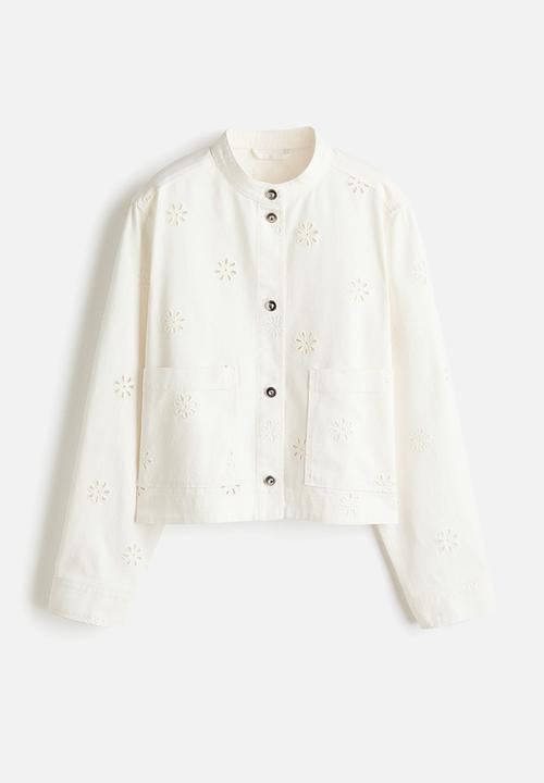 H&M - Broderie anglaise twill jacket - white