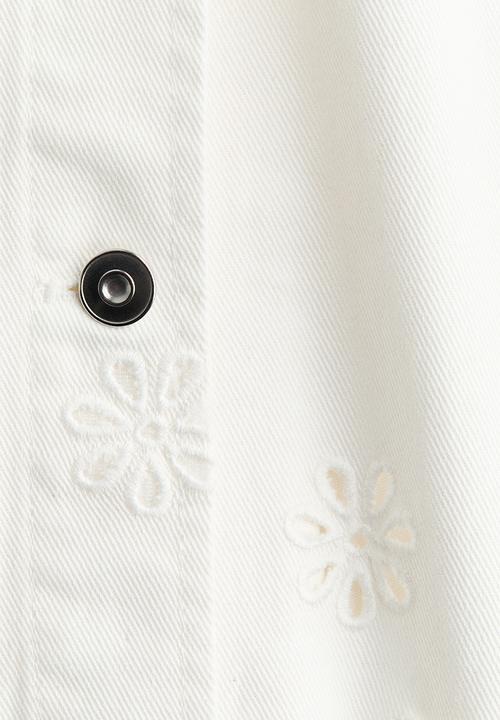 H&M - Broderie anglaise twill jacket - white