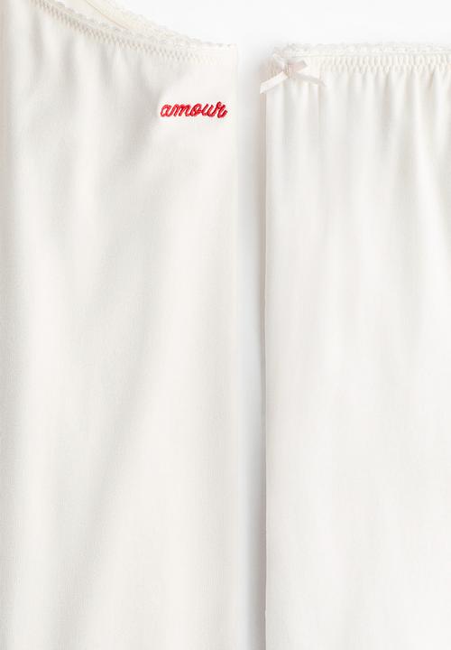 H&M - Viscose pyjamas - white/amour
