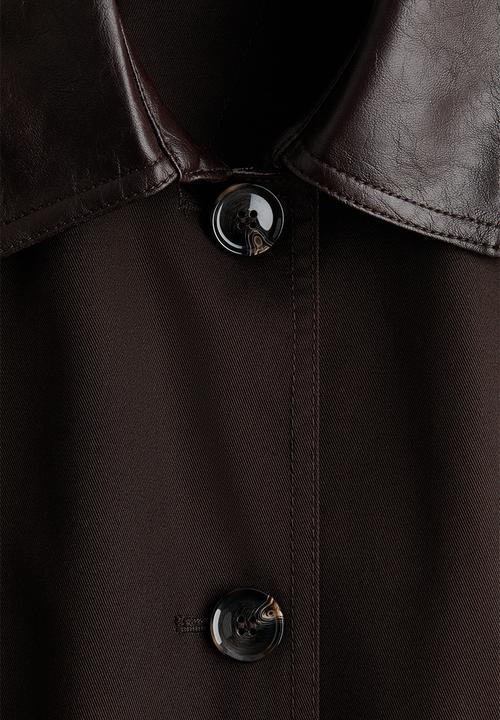 H&M - Collared cape coat - dark brown