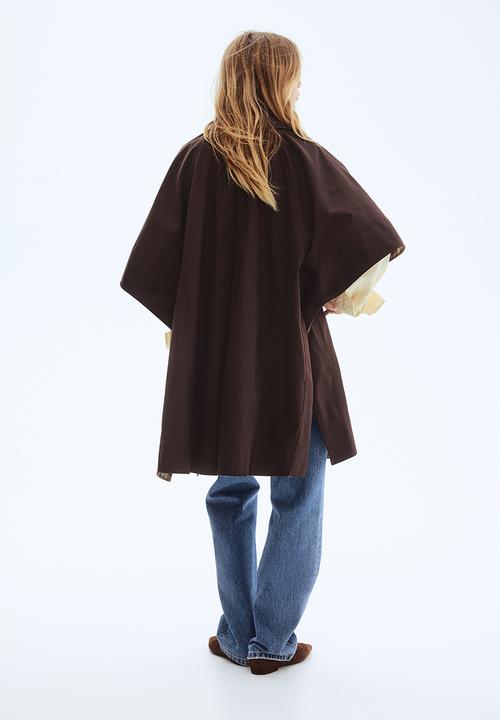 H&M - Collared cape coat - dark brown