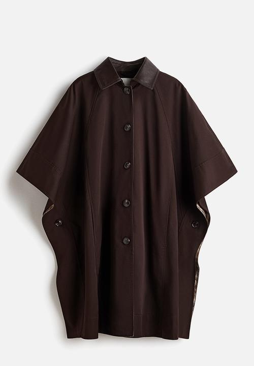 H&M - Collared cape coat - dark brown