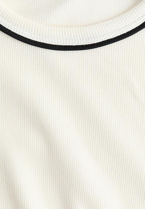 H&M - Ribbed jersey top - cream