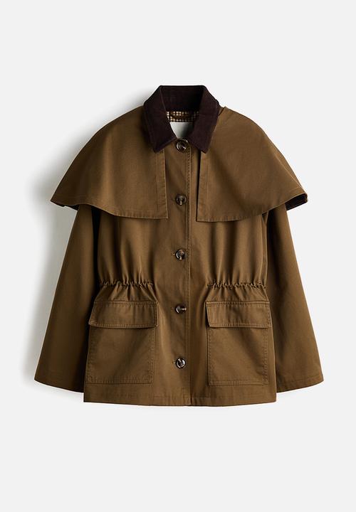 H&M - Cape-detail twill jacket - brown