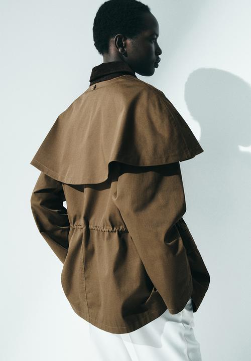 H&M - Cape-detail twill jacket - brown