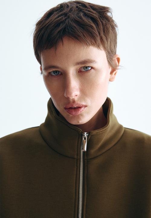 H&M - Scuba jacket - dark khaki green