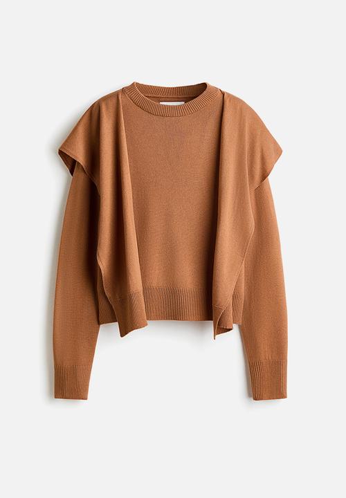 H&M - Scarf-detail jumper - light brown