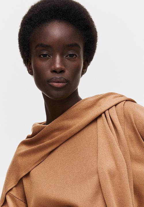 H&M - Scarf-detail jumper - light brown