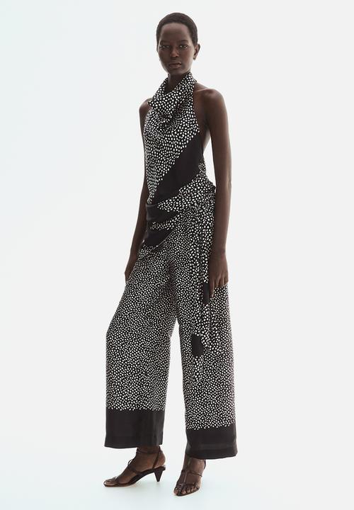 H&M - Halterneck top - black/spotted