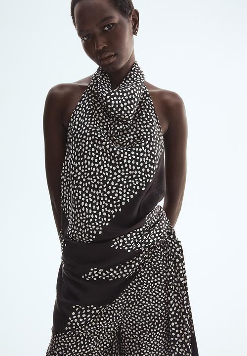 H&M - Halterneck top - black/spotted