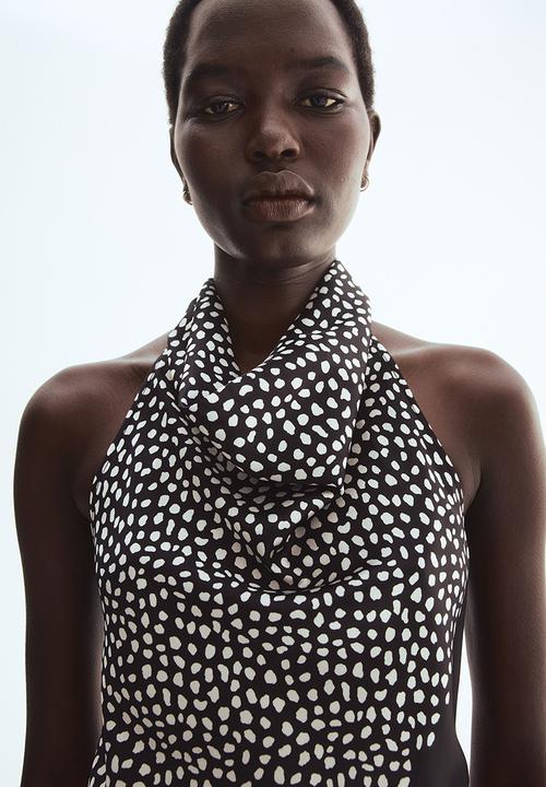 H&M - Halterneck top - black/spotted
