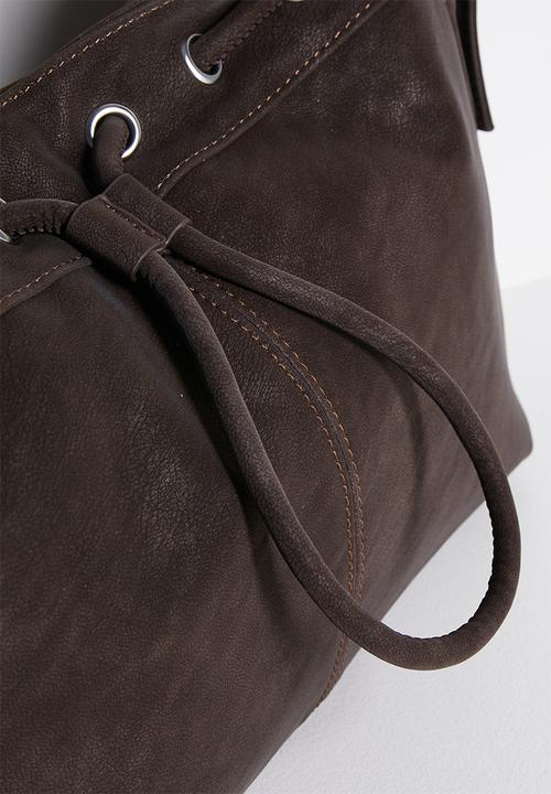 Tessa Design - Freya Drawstring Shoulder Bag-Brown