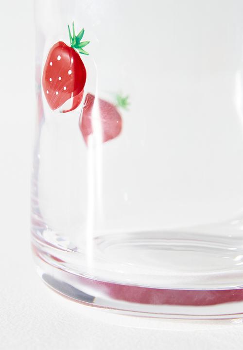 Excellent Houseware - Strawberry tumbler glass set of 2 - Clear