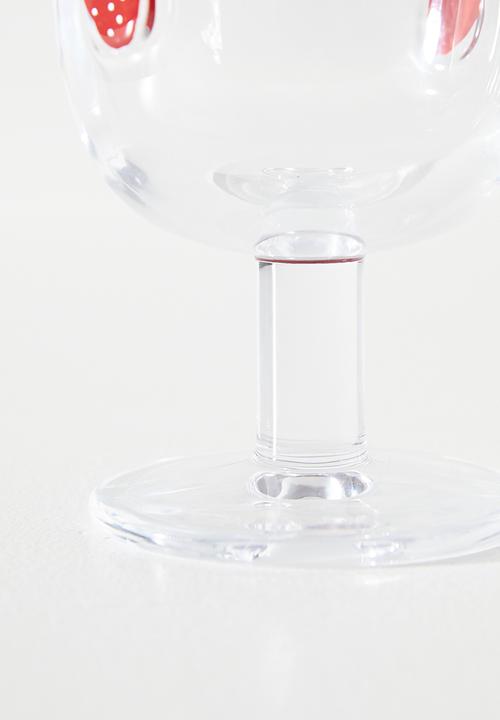 Excellent Houseware - Strawberry wine glass set of 2 - Clear