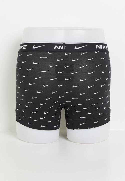 Nike - KE1008-Men's Dri-Fit Everyday Cotton Trunk 3 Pack - Swoosh Print/Cool Grey/UniBlue