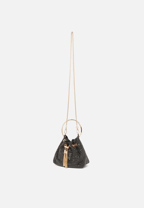 Forever New - Skylah sparkle metal handle bag - black