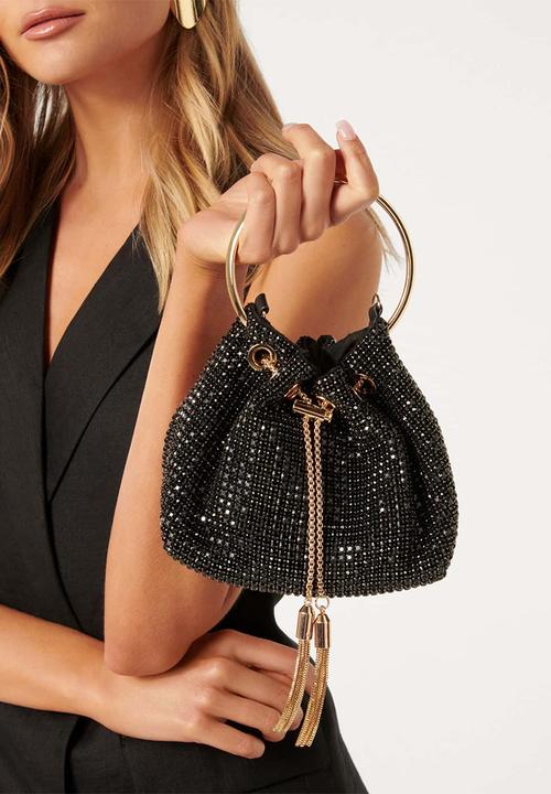 Forever New - Skylah sparkle metal handle bag - black