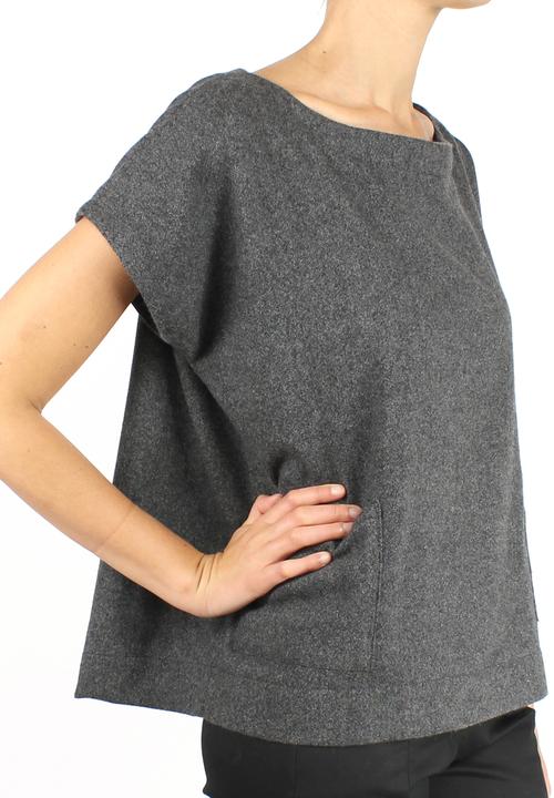 Take Care Boutique - Pocket Box Tee – Grey Melange