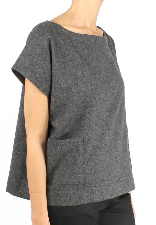 Take Care Boutique - Pocket Box Tee – Grey Melange