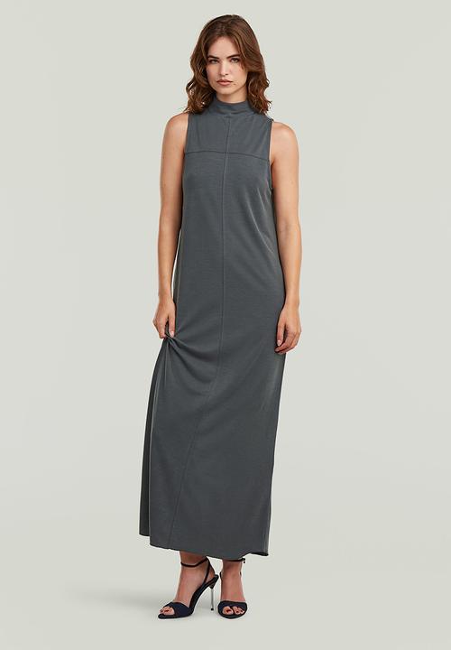 G-STAR - Long flowy mock t dress wmn - petrol