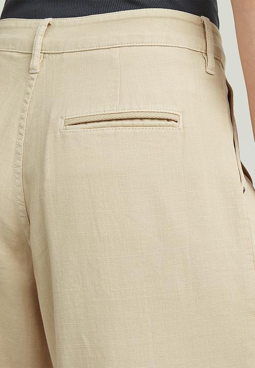 G-STAR - Pleated chino wmn - dk brick gd