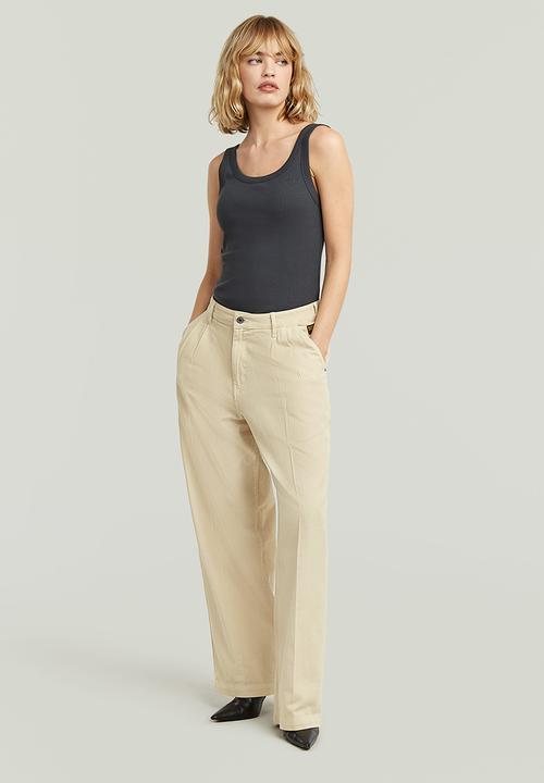 G-STAR - Pleated chino wmn - dk brick gd