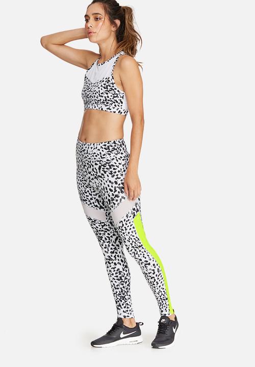 South Beach - Leopard high neck mesh crop top