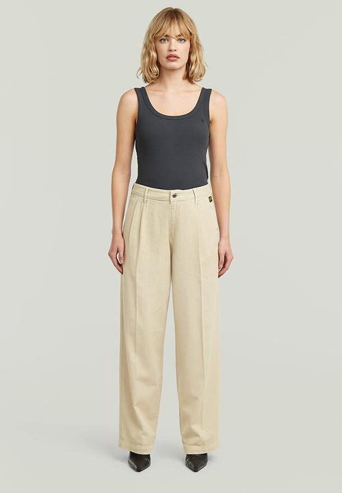 G-STAR - Pleated chino wmn - dk brick gd