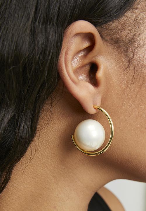 Tessa Design - Remi Pearl Orbiter Earrings-Gold