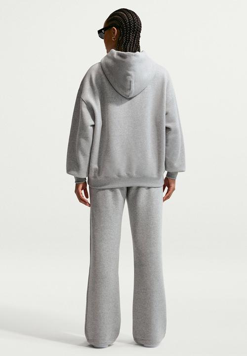 Nike - Nike Studio Fleece Medium Weight Women's Oversized Full-Zip Hoodie - Dk Grey Heather/Sail