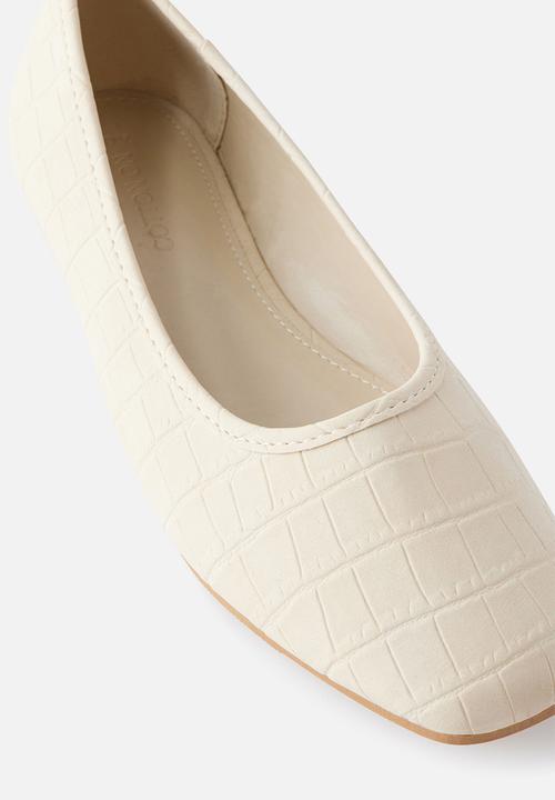 Cotton On - Frankie ballet - ecru croc micro