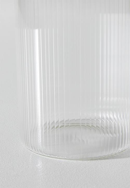 Excellent Houseware - Ribbed glass storage - Clear