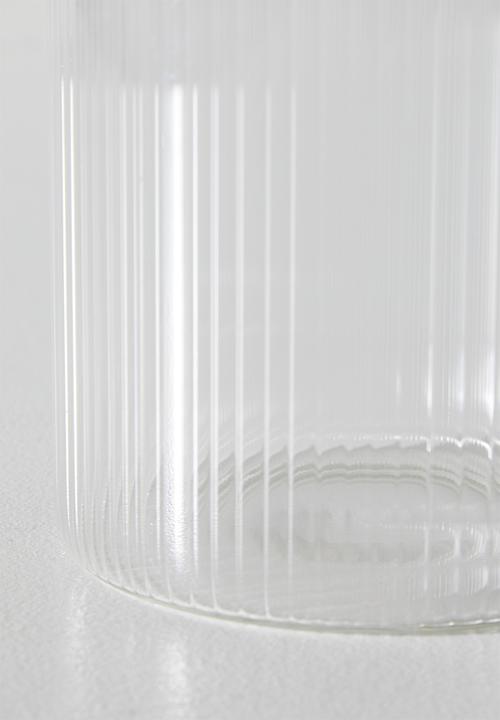 Excellent Houseware - Ribbed glass storage - Clear