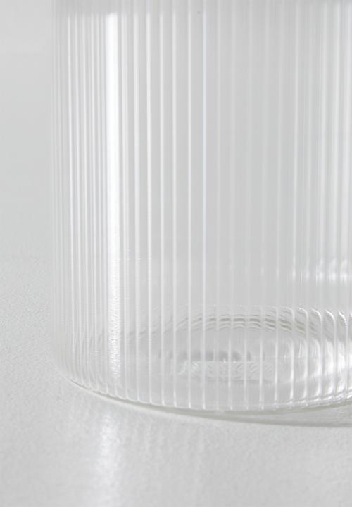 Excellent Houseware - Ribbed glass storage - Clear
