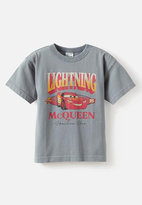 Cotton On - Licensed Drop Shoulder Short Sleeve Tee -  Lcn Dis Steel/Lighting Mcqueen