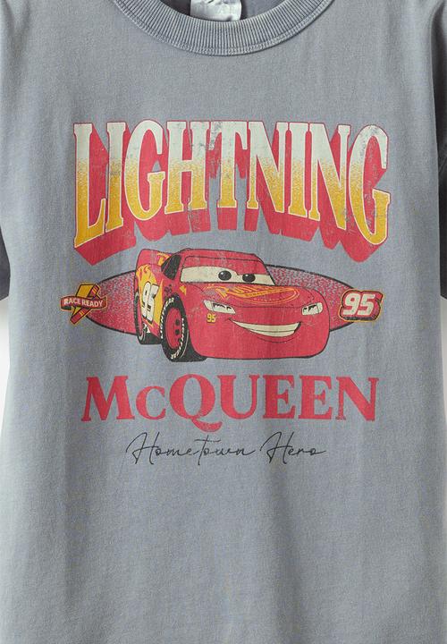 Cotton On - Licensed Drop Shoulder Short Sleeve Tee -  Lcn Dis Steel/Lighting Mcqueen
