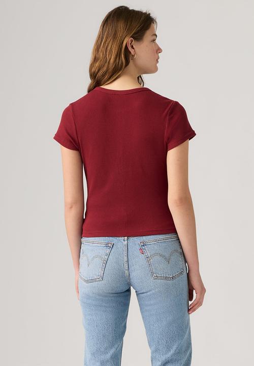 Levi’s® - Rory Button Through Short Sleeve - Warm Cabernet Rib