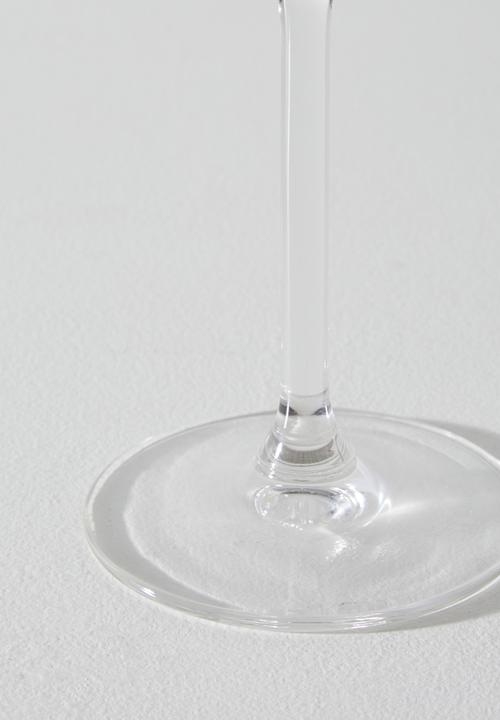 Excellent Houseware - DipRribbed wine glasses 380ml set of 4 - Clear