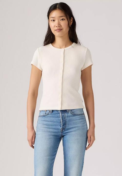 Levi’s® - Rory Button Through Short Sleeve - Egret Rib