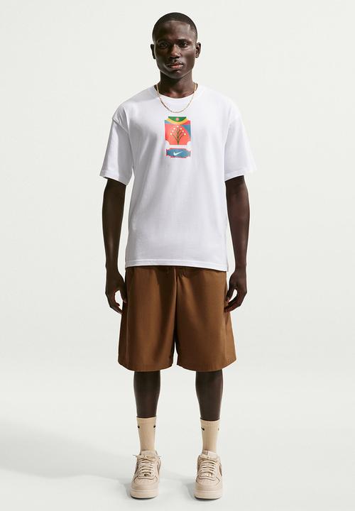 Nike -  "Palm Tree"  Loose-Fit T-Shirt - White/Ass