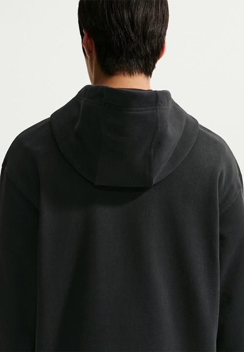 Nike - "Your Message Here" GFX Fleece Pullover  - Black/White/Safety Orange