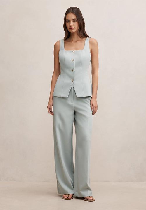 Forever New - Lee wide leg pants in hazy aqua suit